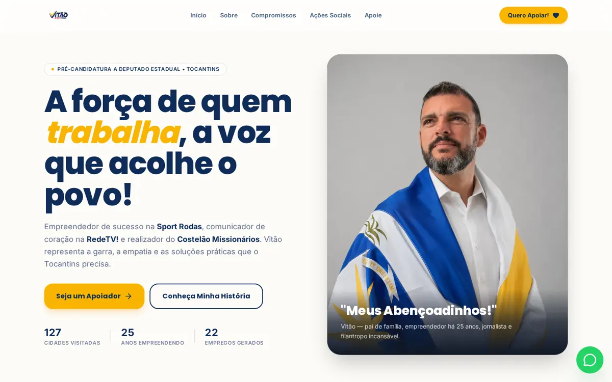 Captura de tela da página inicial do site Vitão Sport Rodas